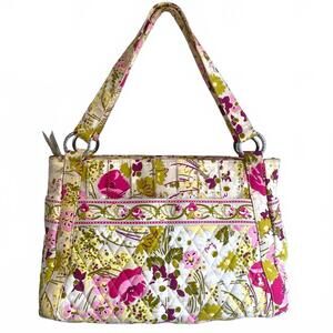 Vera Bradley Make Me Blush Large Floral Shoulder Bag w/ Optional Matching Wallet